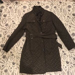 Cole Haan down quilted leather olive jacket